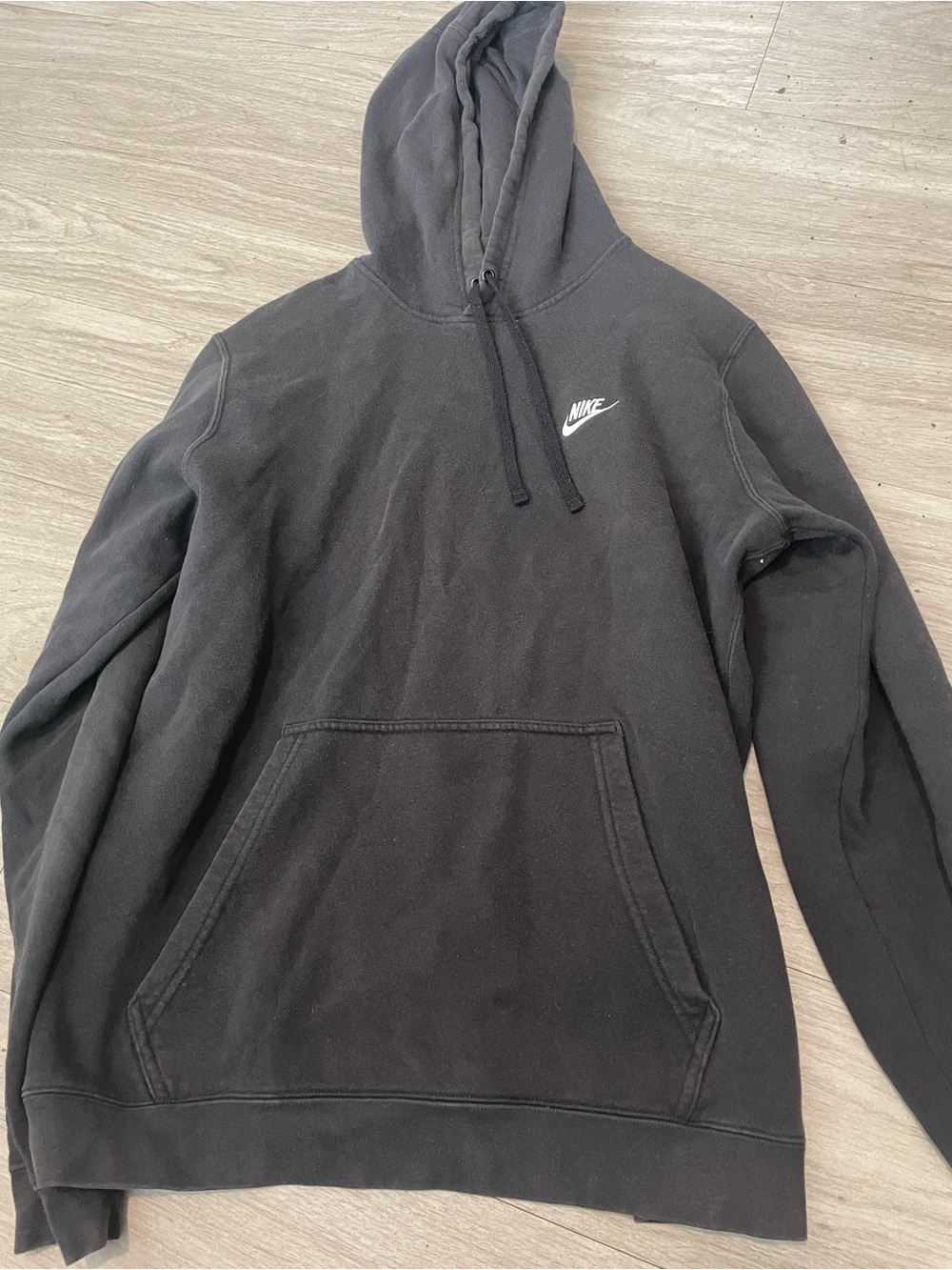 Nike Black Women's Pullover Hoodie with White Swoosh